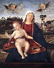 Child Canvas Paintings - Madonna and Blessing Child